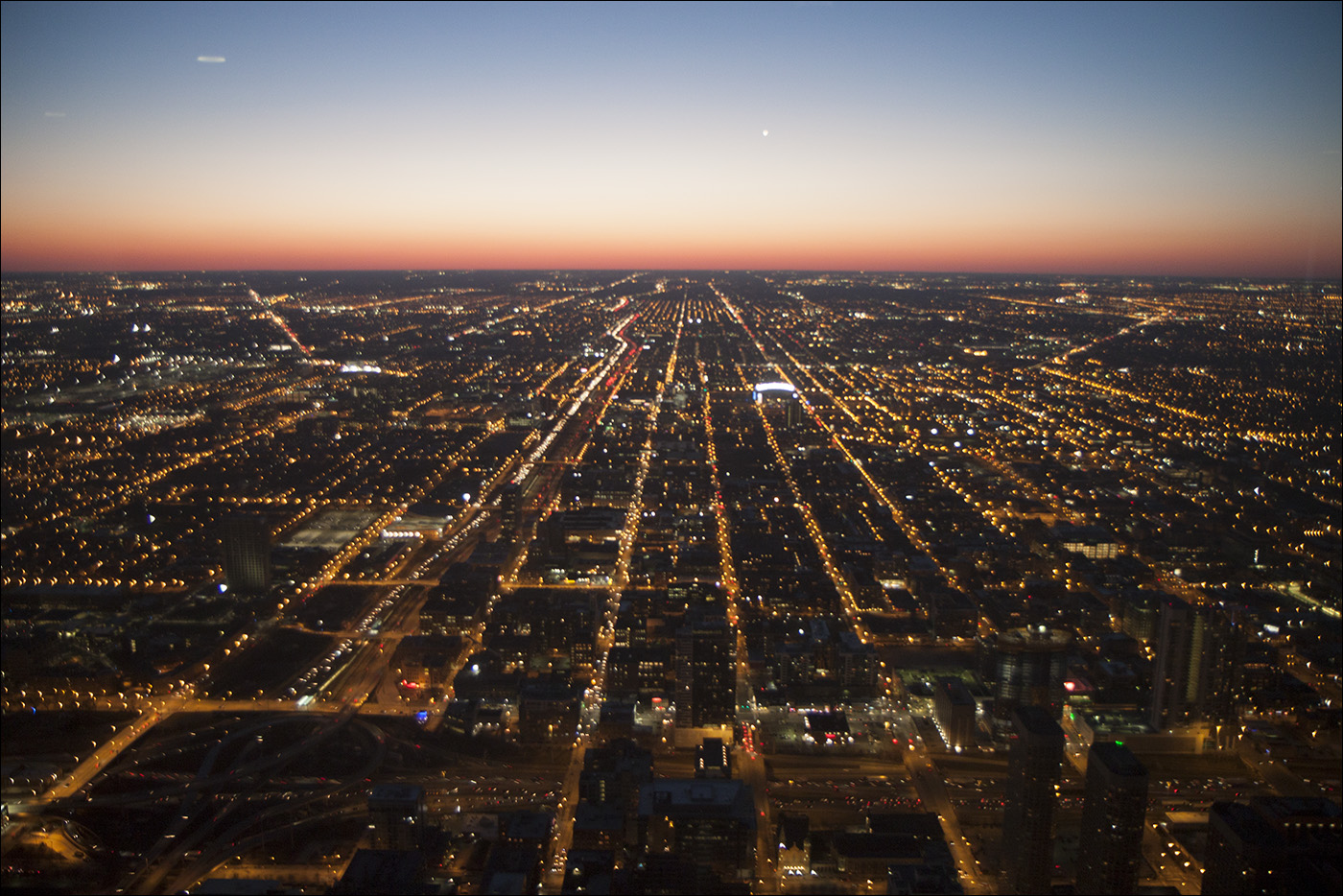 Looking west from Downtown Chicago