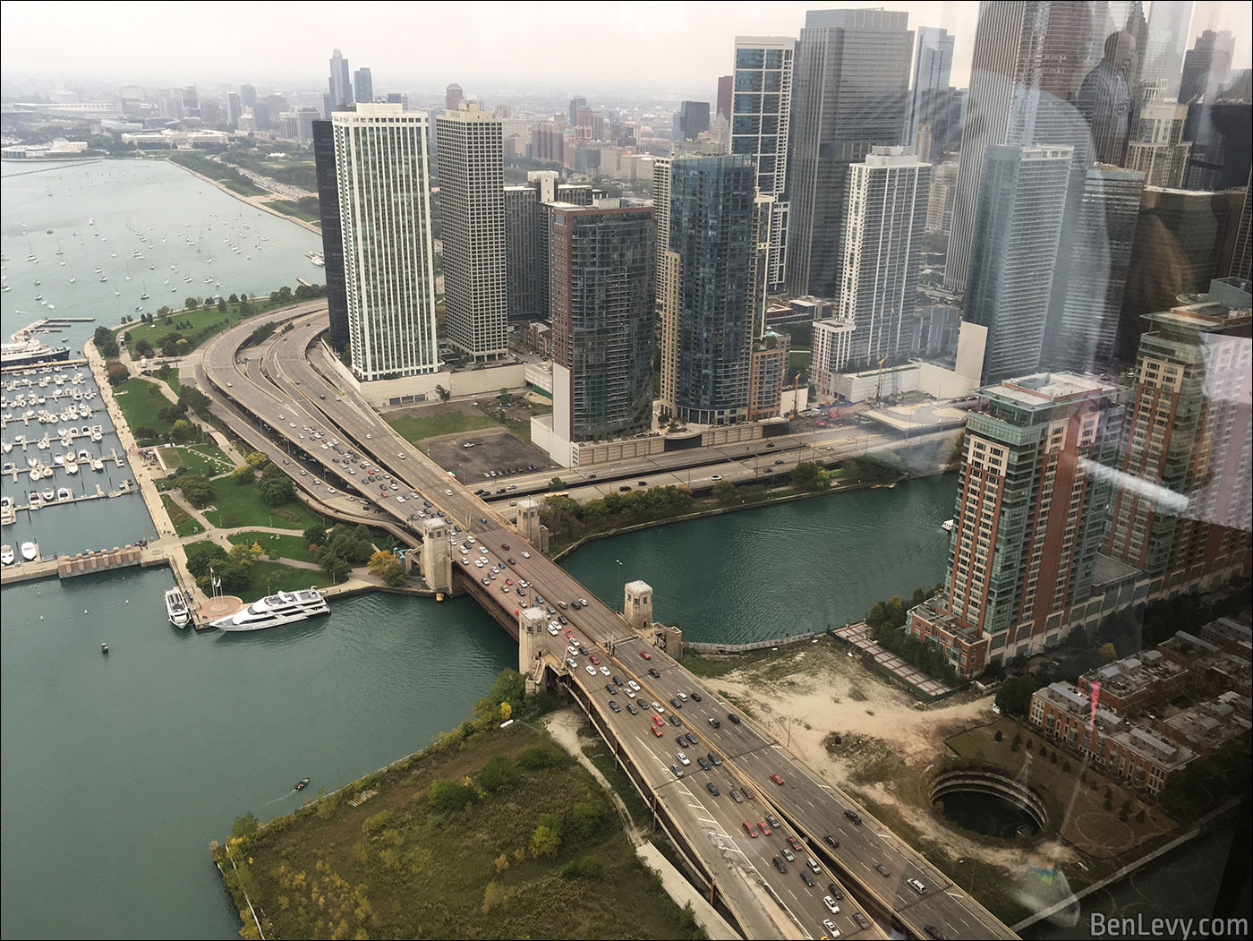 The Outer Drive Bridge from above