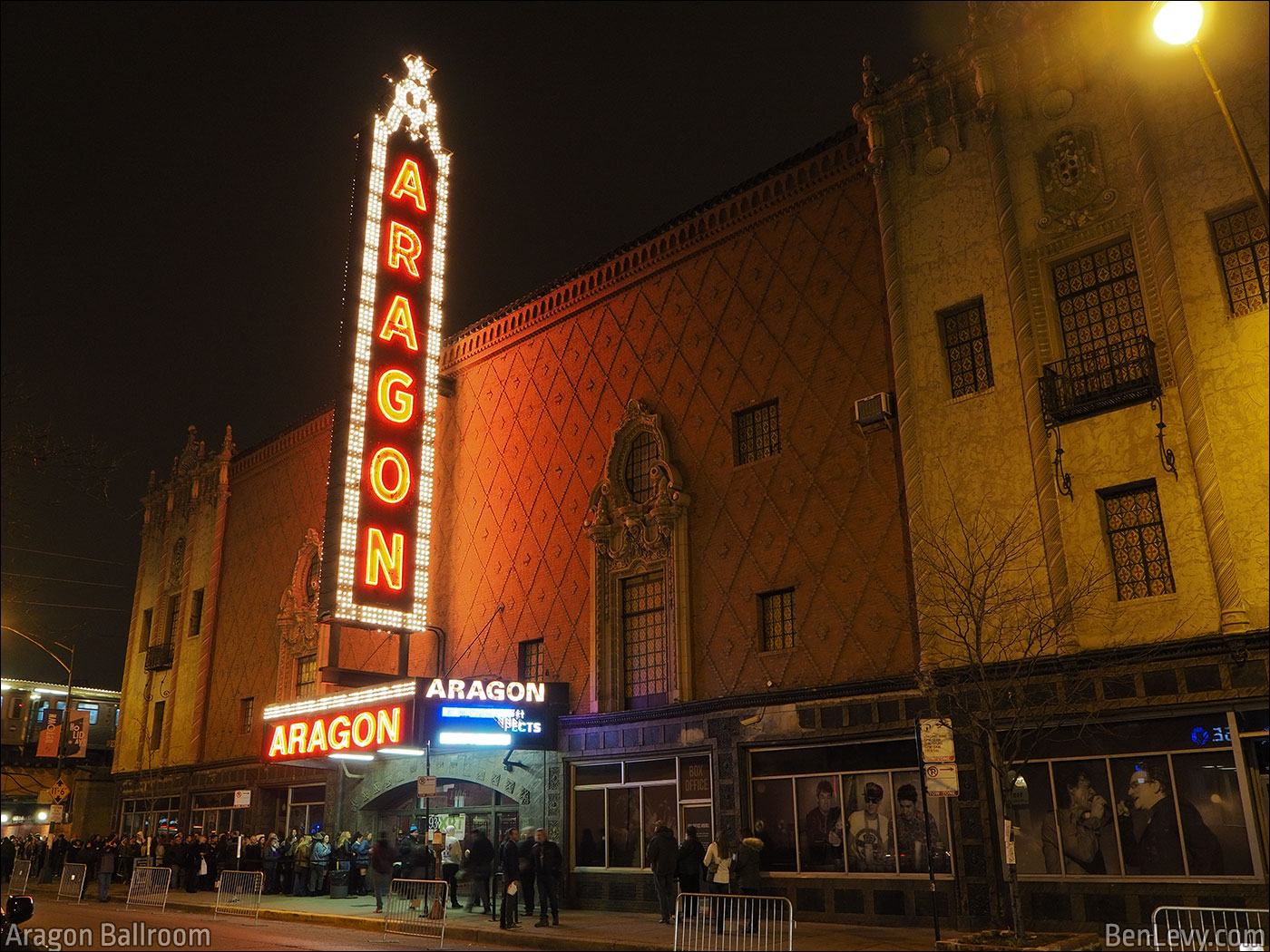 Aragon Ballroom at night