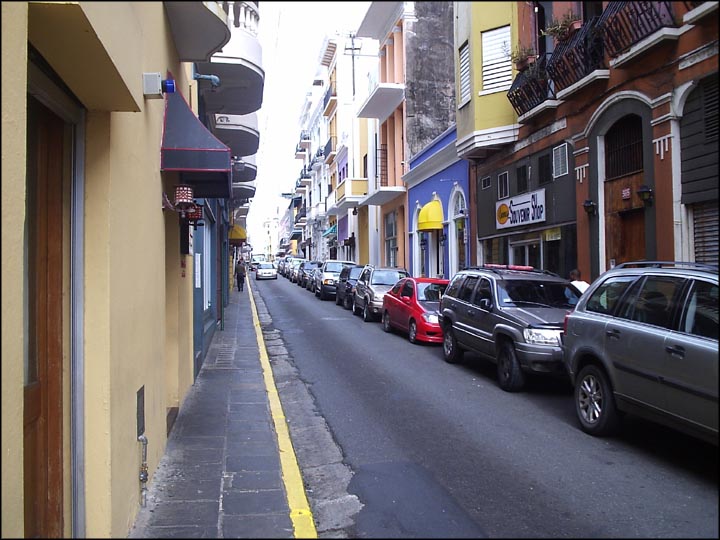 The tight streets of Old San Juan