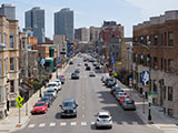 Looking East from the Addison Red Line Stop