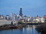 Downtown Chicago from the north branch