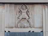 Lintel carving at electrical substation on Dearborn