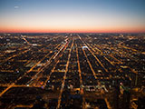 Looking west from Downtown Chicago